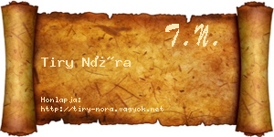 Tiry Nóra névjegykártya